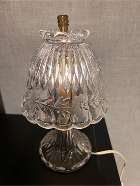 Vintage Princess House - Romance Collection - Glass Table Lamp with Floral Shade